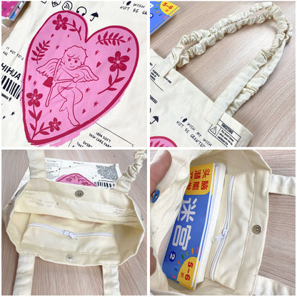 Youda Women Canvas Shopping Bag Female Canvas Cloth Shoulder Bags Eco Handbag Tote Reusable Grocery Shopper Students Book Pack
