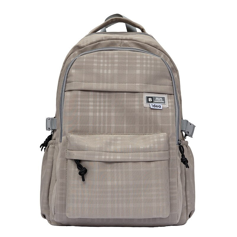Grid Pattern Waterproof Nylon School Backpack Women&#39;s Backpacks for Teenagers Girl Travel Women Bag Trendy Schoolbag Mochila