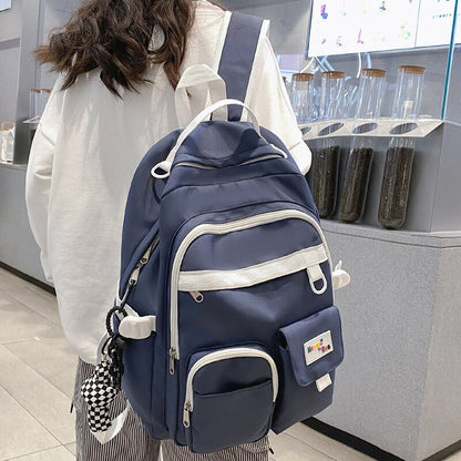 Trendy Nylon Red Cute Fashion Book Backpack Girl Travel School Bag Female College Backpack Lady Kawaii Student Women Laptop Bags