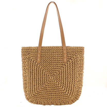 Summer Woven Women&#39;s Bag Large Capacity Straw Woman Shopper Beach Handmade Design Handbags For Women Fashion Female Shoulder Bag
