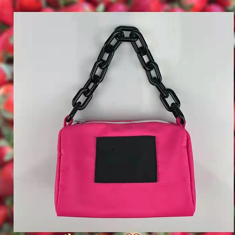 YICIYA Underarm Bag Transformation Nylon Portable Ins Acrylic Chain Bag Women