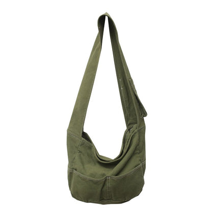 Large Capacity Canvas Shoulder Bags For Women Solid Fashion Fold Female Handbag Jean Big Shopping Eco Bag Denim Crossbody Bags