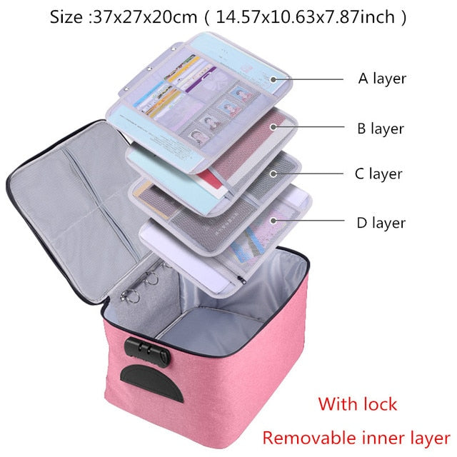 Travel Business Briefcase A4 Document Bag Waterproof Oxford Tote Men Women&#39;s Electronic Product Storage Pouch Office Organizer