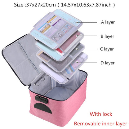 Travel Business Briefcase A4 Document Bag Waterproof Oxford Tote Men Women&#39;s Electronic Product Storage Pouch Office Organizer