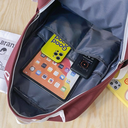 Trendy Nylon Red Cute Fashion Book Backpack Girl Travel School Bag Female College Backpack Lady Kawaii Student Women Laptop Bags
