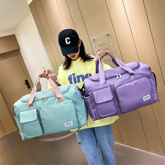 Large Capacity Travel Bag Luggage Handbag Men Women Shoulder Bag Outdoor Waterproof Sports Gym Bag Female Duffle Bag Shoe Bags
