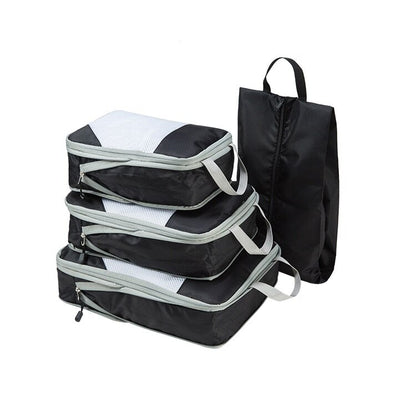 Compression Packing Cubes Set,4pcs/set Travel Storage Bag Portable Luggage Suitcase Organizer Set Extensible Packing Mesh Bags