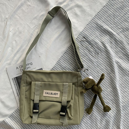 Young Women Large Capacity Of The Single Shoulder Bag Pack Waterproof Pure Color Messenger Bag Of Inclined Students Pack