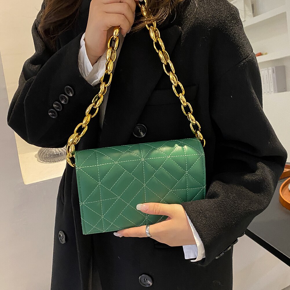Simple Solid Color Ladies Shoulder Bags Small Female Embossing Geometric Shopping Armpit Bags PU Leather Underarm Bags