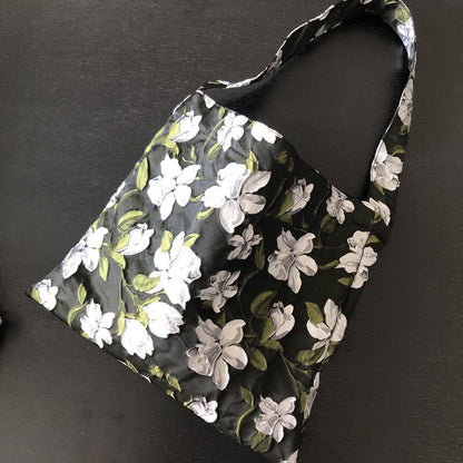 Shoulder Bag Handbag Jacquard Bag Black Vintage French  Gardenia Embossed Jacquard Right Angle Underarm Bag