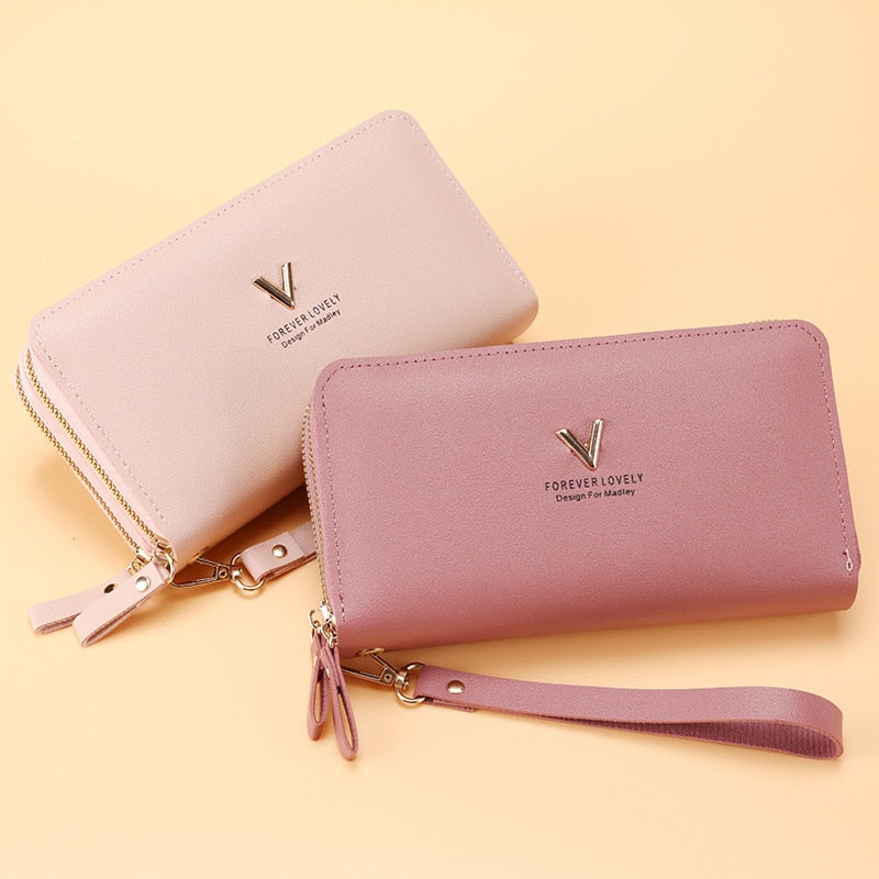 Long Women&#39;s Wallet Female Purses Tassel Coin Purse Card Holder Wallets Female Pu Leather Clutch Money Bag Pu Leather Wallet