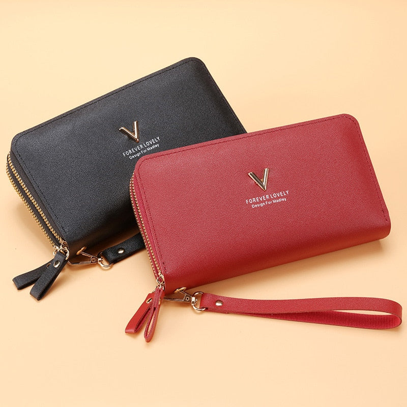 Long Women&#39;s Wallet Female Purses Tassel Coin Purse Card Holder Wallets Female Pu Leather Clutch Money Bag Pu Leather Wallet